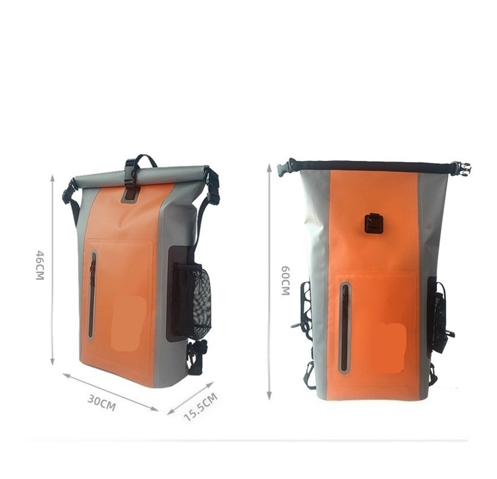 Großer wasserdichter Kajak-Trockenbeutel-Schulterrucksack(Black)
