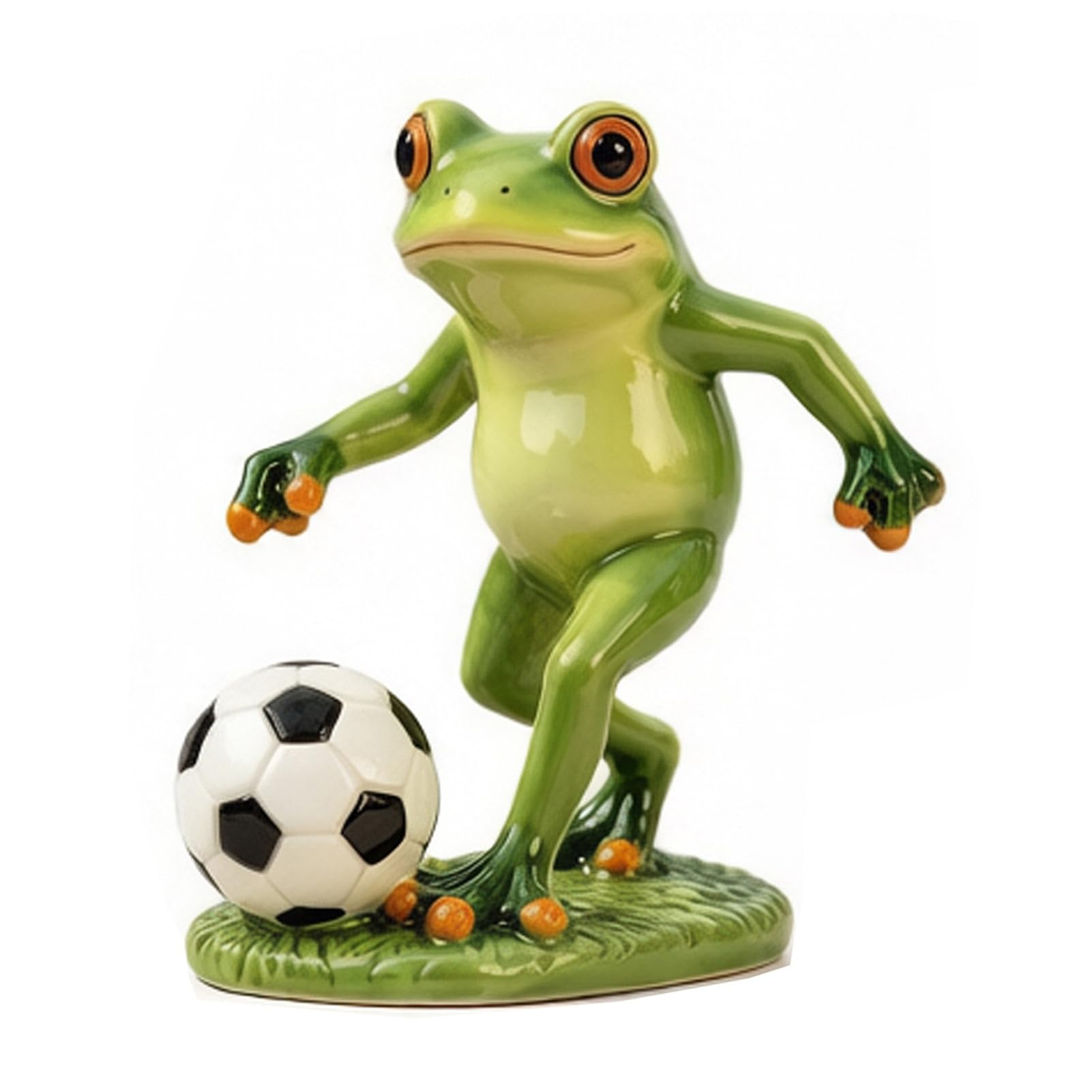 Glifora Football Player Frog Statue - Cute Frog Garden Statue, Whimsical Resin Frog Figurine for Outdoor Indoor Table Decor