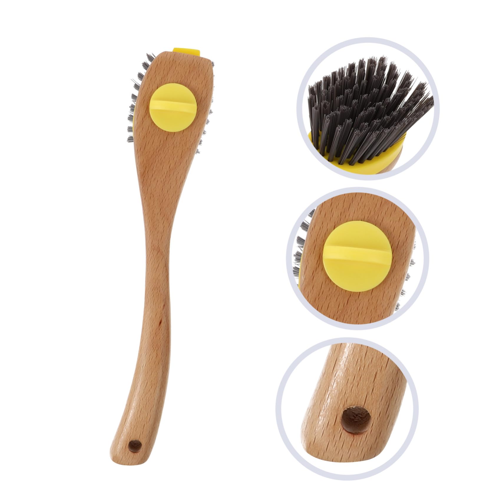 3 Küchenbürste mit Langem Holzgriff Abnehmbare Topfbürste Vielseitige Spülbürste für Töpfe und Pfannen Praktische Reinigungsbürste für Haushalt und Gastronomie