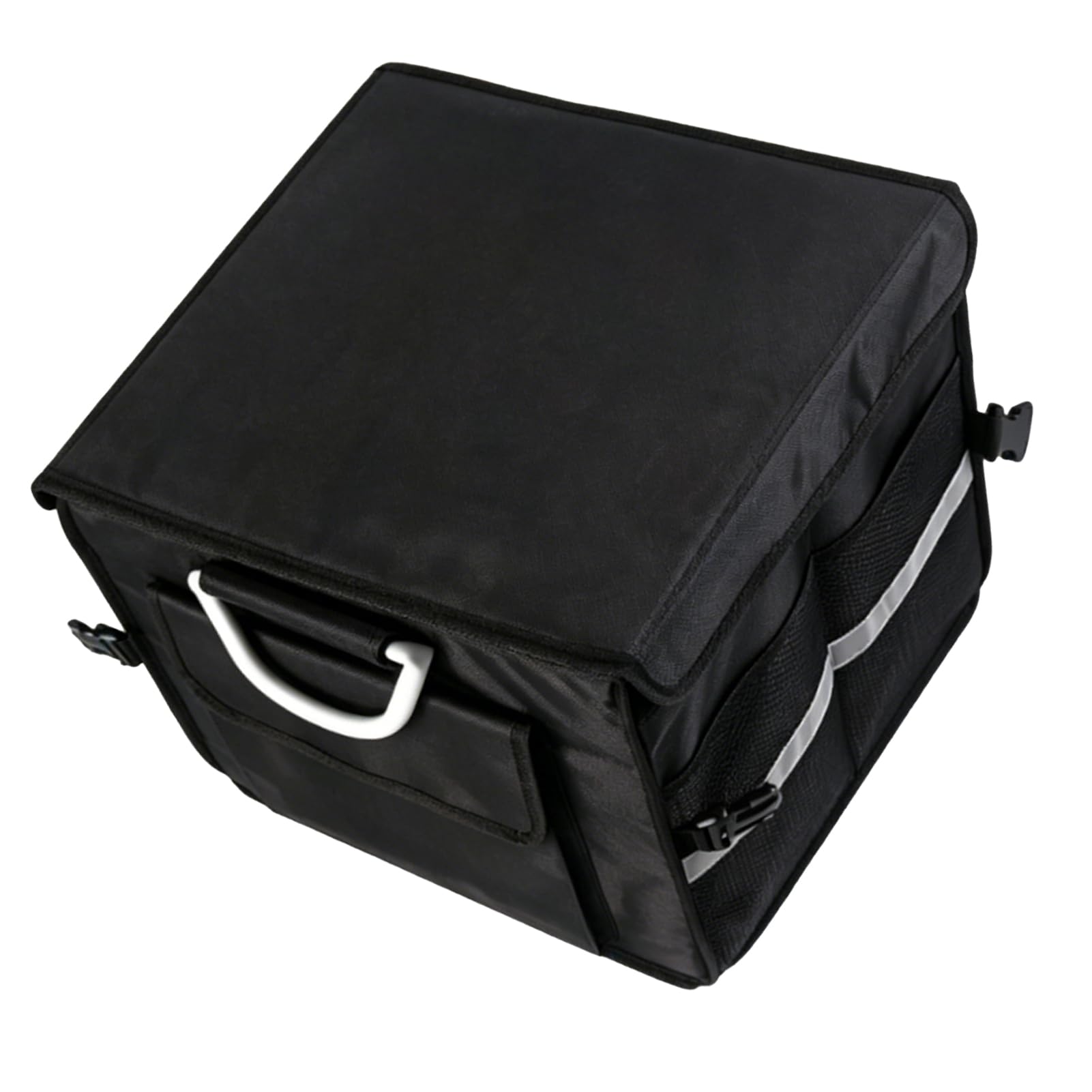 Cocoarm Petit Organisateur de Coffre, Organisateur de Coffre de Voiture Pliable de 28 L avec Couvercle et Poignée, Boîte de Rangement à 3 Compartiments, d'épicerie Pliable pour Siège Arrière de