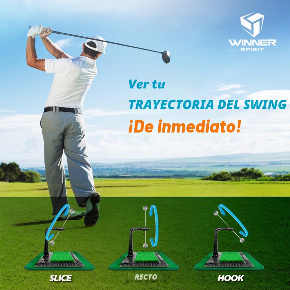 WINNERSPIRIT Real Swing 300, Ayuda de Entrenamiento de Swing de Golf, Verdadero Impacto, el Camino a confirmar, Altura Ajustable, construcción Resistente, Entrenador de Columpio, portátil