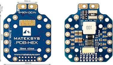 Matek PDB-HEX X Class 12S PDB Power Distribution Board Supports 6~60V DC Input, 5A Regulator with 5V/9V/12V outputs, 264A Current Sense for FPV Quadcopter hexacopter Long Range Drone