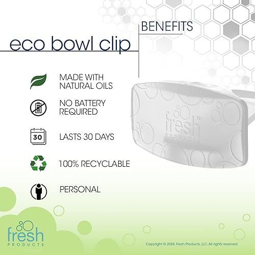 Miniatura 5 de Fresh Products Ambientador ecológico con clip, diseño versátil, ambientador de inodoro, sin químicos, aceites naturales, discreto, dura 30 días,