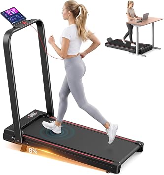 HomeFitnessCode 8% Incline Walking Pad, Foldable Treadmill for Home Use