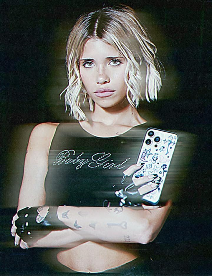 Wildflower Cases - Compatible with iPhone 15 Plus | Protective Black Bumper, 6.5ft Drop Test Certified, Women Owned Small Business | Grey, Tattoos, Pink, Collab, Stars, Cute | Collab - Nessa Barrett