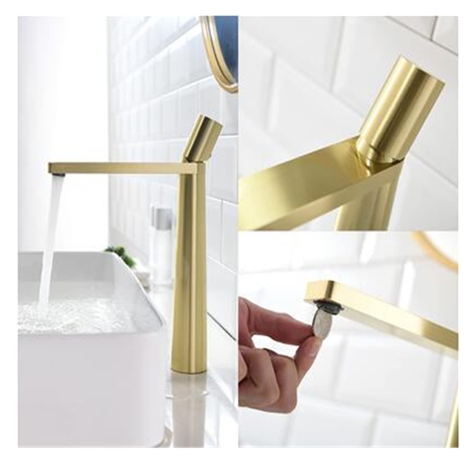 Robinet cascade de salle de bain mitigeur chaud et froid pour évier et lavabo