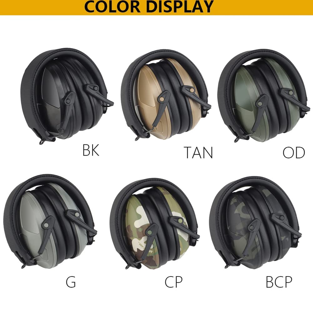 WLXW Casque De Protection Auditive pour Le Tir, Casque De Sécurité, Équipement De Protection Auditive pour L'entraînement Au Tir, Casque Tactique Antibruit Pliable Et Réglable
