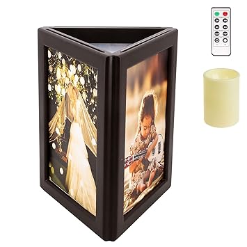 simpdecor Picture Frame 5x7 Three-Sided Photo Frame with Light Display on Tabletop or Shelf for Home Desk Kids Art