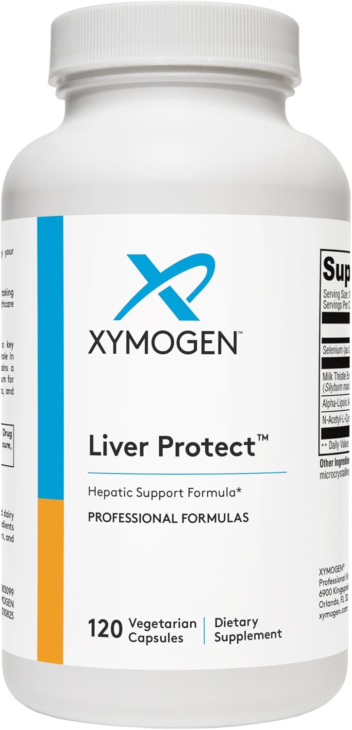 XYMOGEN Liver Protect – Supports Liver Health + Glutathione Production – Milk Thistle Extract, ALA Alpha-Lipoic Acid, N-Acetyl-L-Cysteine, Selenium L-Selenomethionine (120 Capsules)
