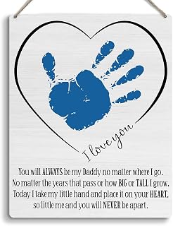 Best Dad Ever Gifts First Father's Day Diy Handprint Footprint Gifts Art Sign Diy Keepsake Fathers Day Handprint Craft Kit Fathers Day Gift for Day Handprint Footprint Posters Baby Room Hanging Wall Decor