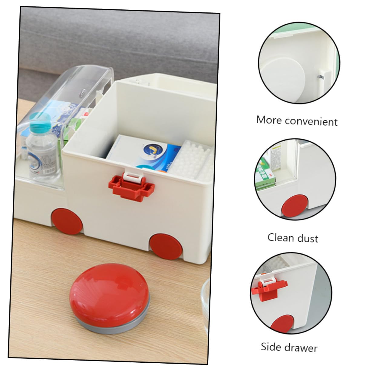 Contenedor Médico de Gran Capacidad Material Pp y As, Organizador Multiusos Fácil de Transportar Adecuado para Primeros Auxilios en Viajes y Hogar