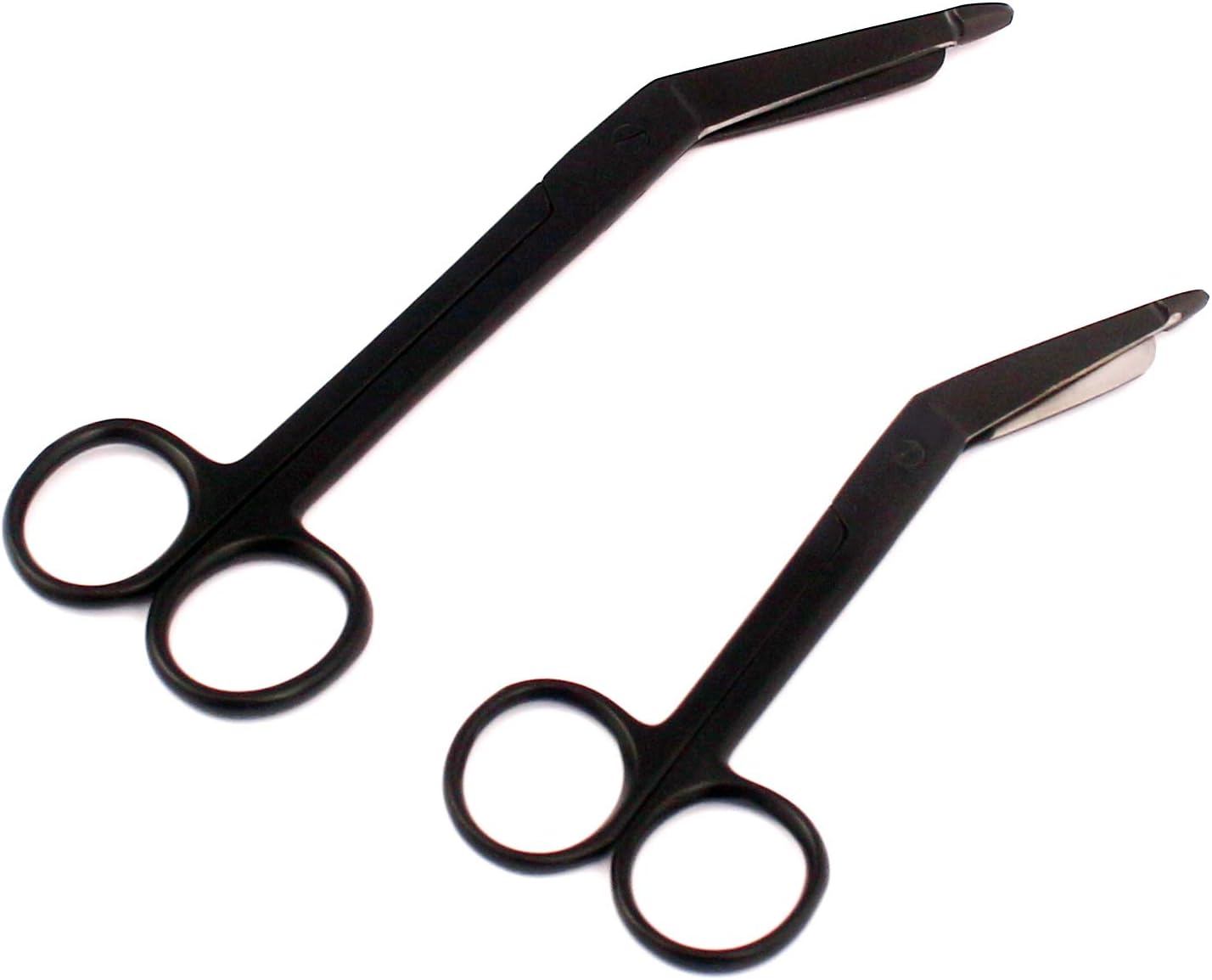 G.S 2 Pcs Precision Lister Bandage Scissors Shears, 5.5" + 7.25" Black Color Stainless Steel