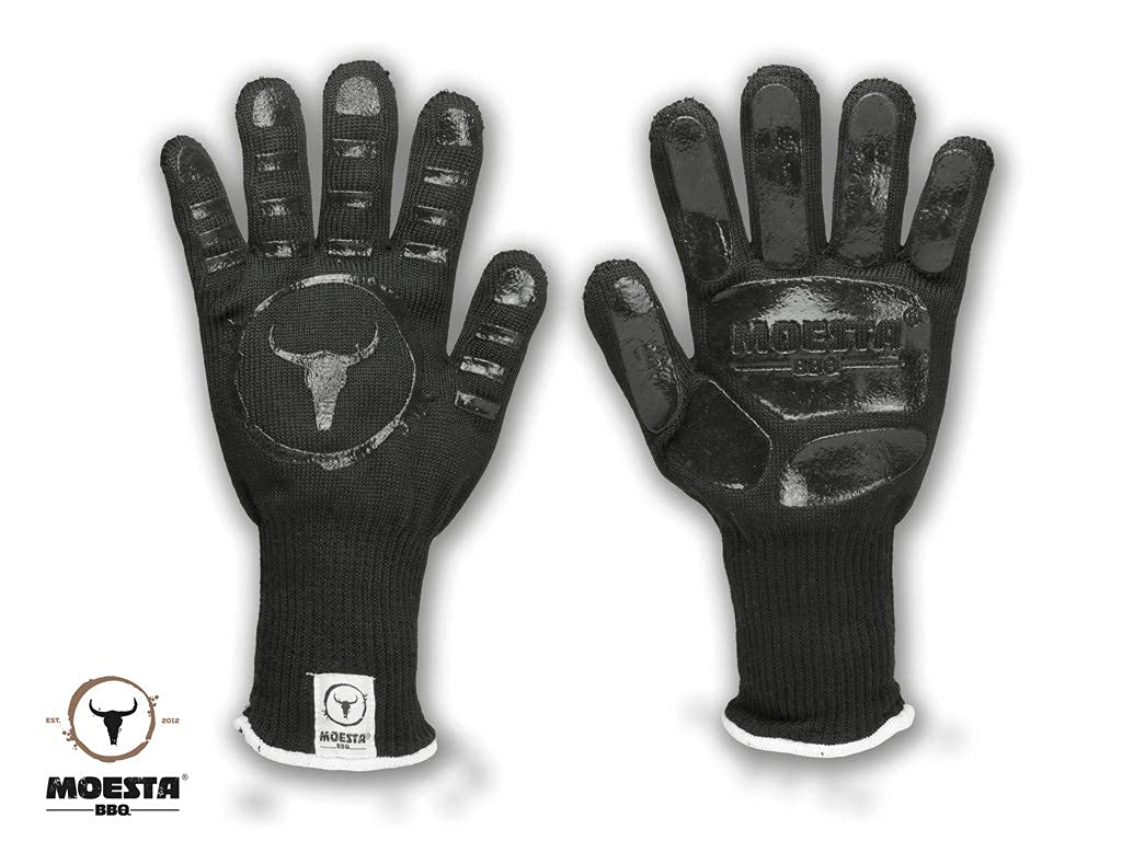 MOESTA-BBQ 19216 GrillGloves No.1 Größe S/M für Profis - Bis 500°C hitzebeständiger Grill- / Ofen-Handschuh - LFGB