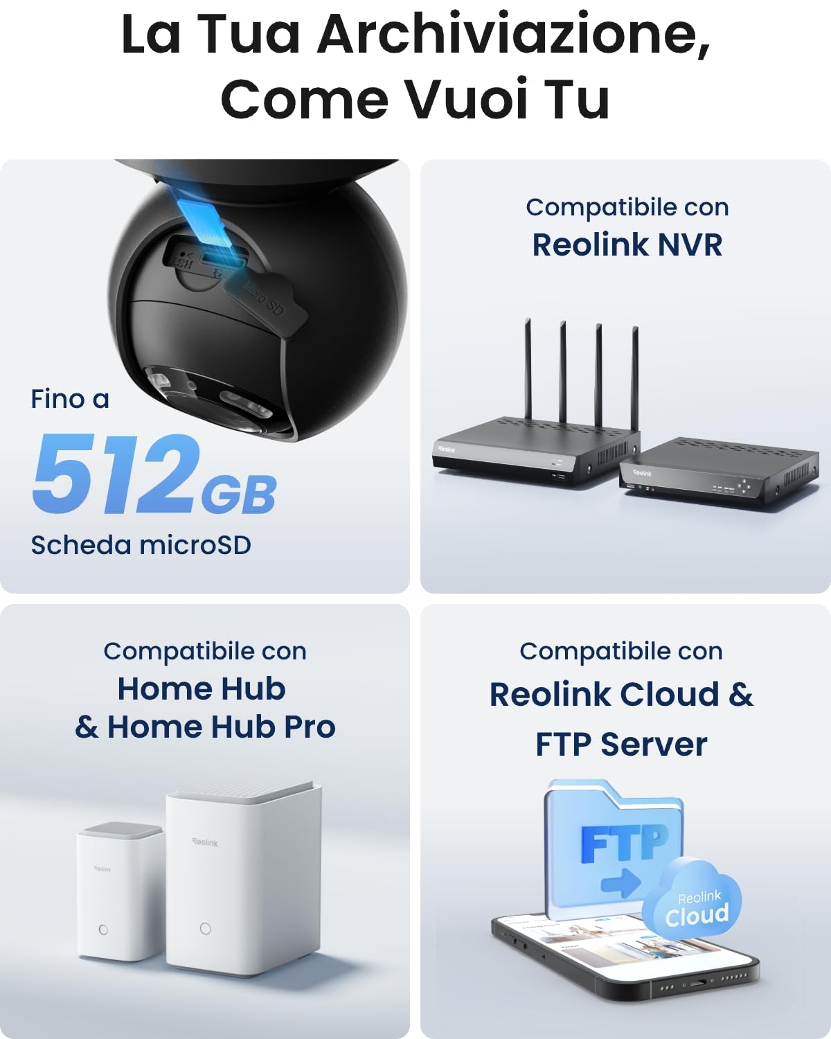 Reolink 5MP PTZ Telecamera Wi-Fi Esterno con 3X Zoom Ottico, WiFi 2,4/5 GHz, Visione Notturna a Colori, Auto-Tracking, Rilevamento di Persona/Veicolo/Animale, Audio Bidirezionale, E1 Outdoor Nero