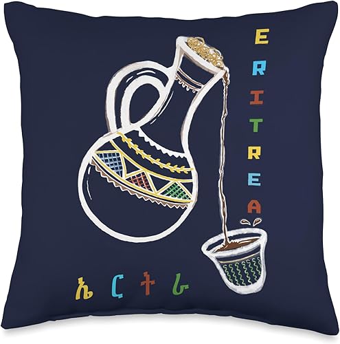 ManarGallery Love Eritrea Jabena Habesha Coffee Pride Eritrean - Almohada de 16 x 16 pulgadas, multicolor
