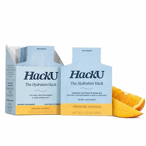 HackU Hydration Hack Electrolyte & Skin Hydration Packets – Sugar