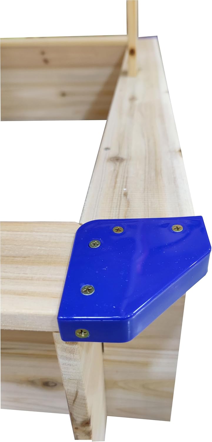 Children's Wooden Sandbox with Adjustable Canopy, Sandpit with Covers Kids Wood Playset Outdoor Backyard - Upgrade Retractable,45.3" L x 45.3" W x 46.5" H,Golden Red