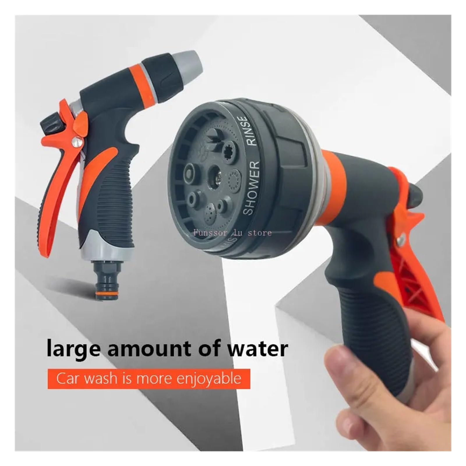 Pistolet d'arrosage avec embout multi-jets, Buse de lavage voiture rotative multi-trous, contrôle débit, haute pression TPR, plusieurs tailles