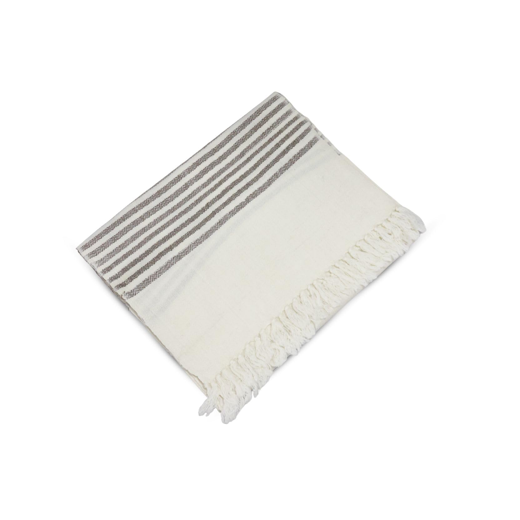 72 x 13 Inch Handloom Merino Wool Muffler White & Black | Winter Scarf for Men Women Soft Warm Woolen Muffler Handmade Handloom Neck Wrap, Stylish Cold Weather Fashion-image-12