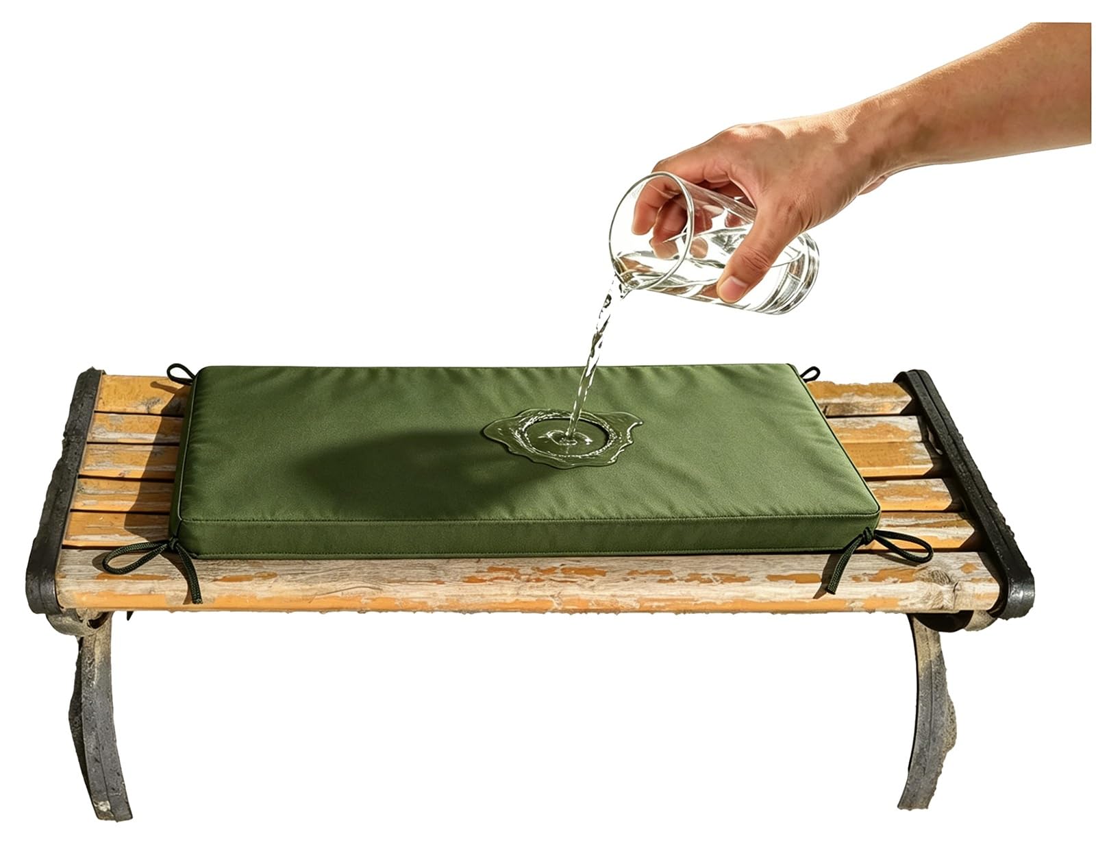 ILiemao Outdoor Swing Seat Cushions Waterproof 80% 5cm/1.9" Thick Outdoor Bench Cushion, Settee Couch Pads with Zipper Washable, Patio Swing Seat Cushion with Ties(Army Green,100x50 cm 39x20 in)