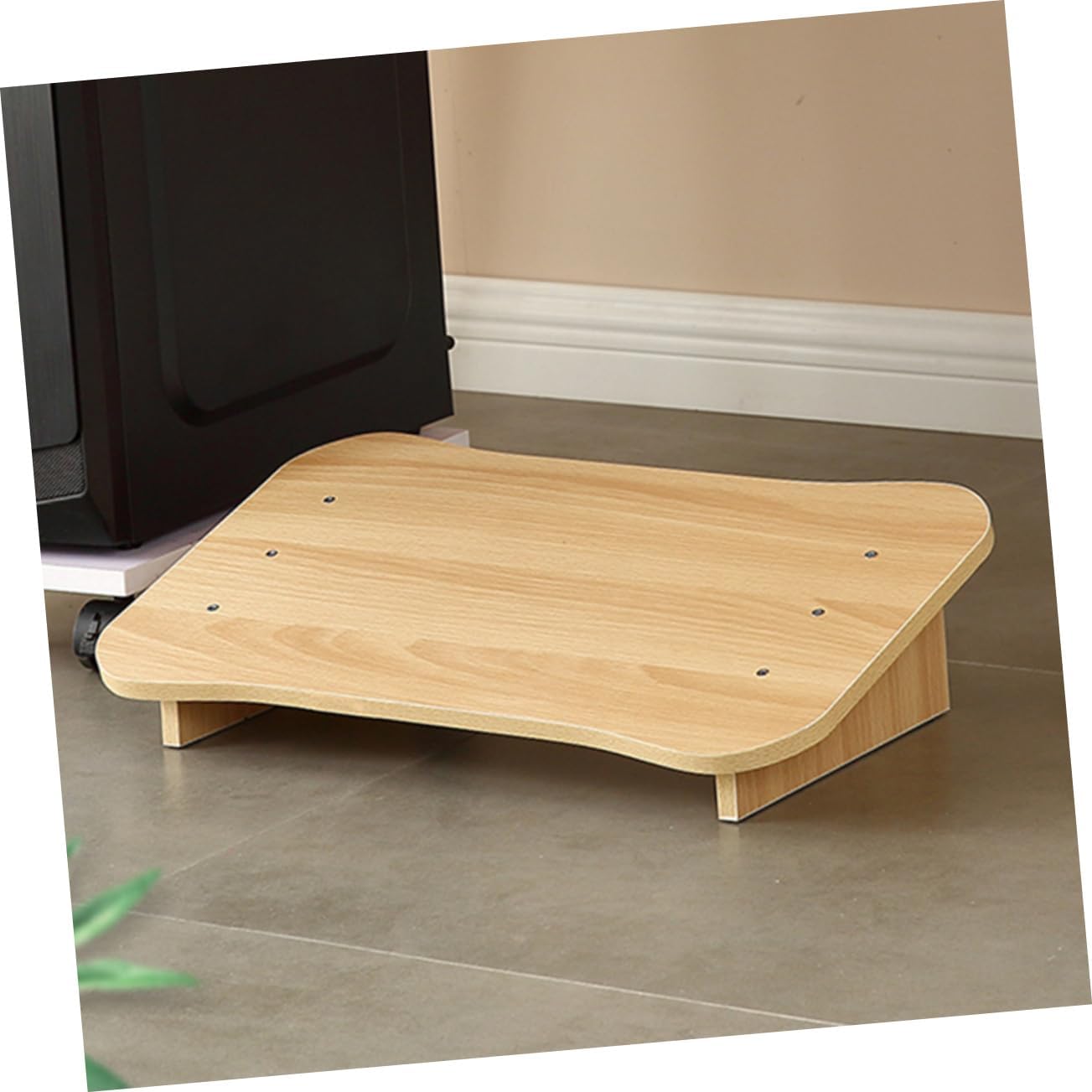 Under-Desk Wooden Footstool with Comfortable Tilt Design Lightweight Office Footrest for Home and Work Natural Wood Material for Ergonomic Support