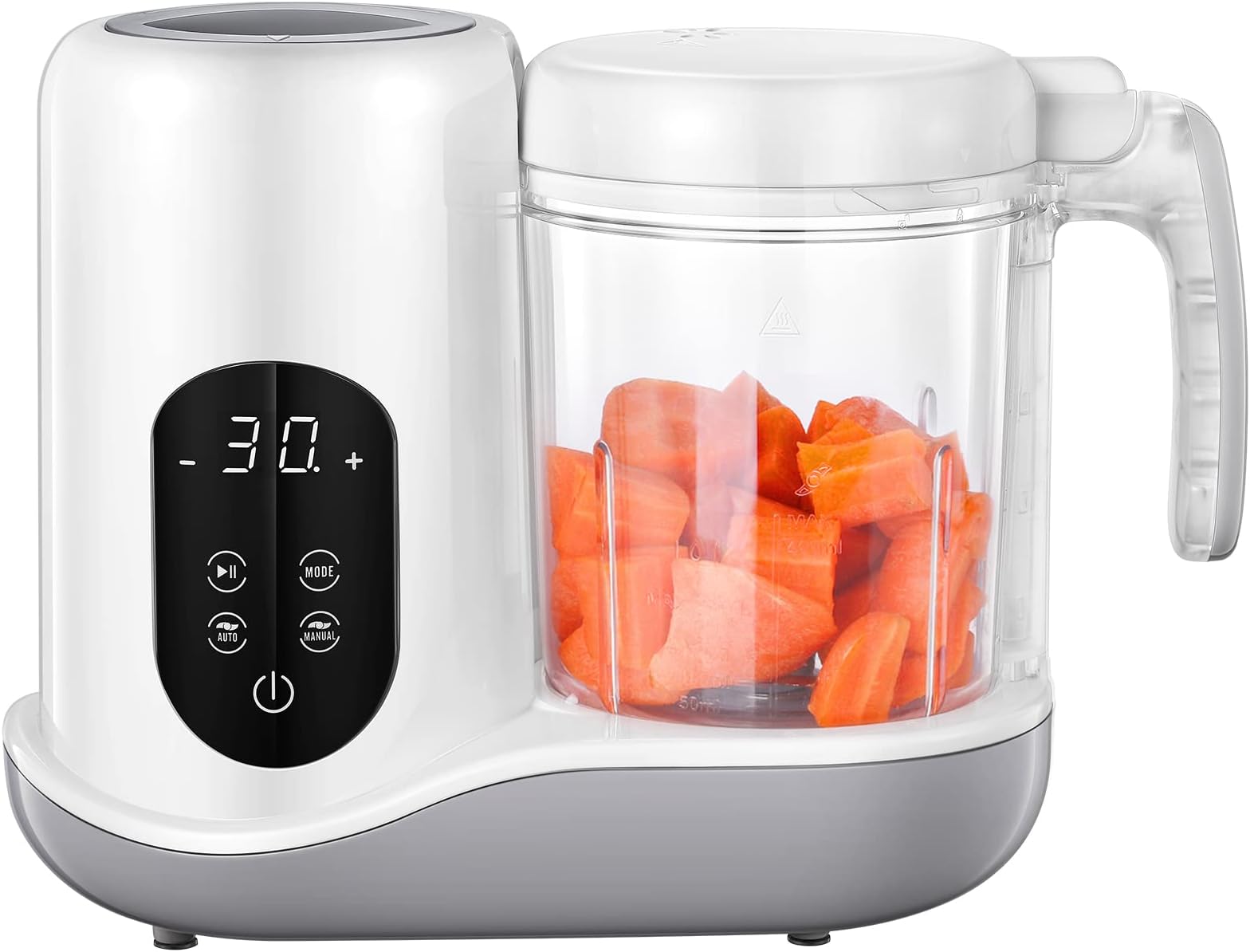 TLGREEN Baby Food Maker Steamer and Blender | Baby Puree Maker with Self Cleans | Baby Food Warmer Mills Machine | Auto Cooking & Grinding | Anti Waterproof Drying System | Touch Screen Control White