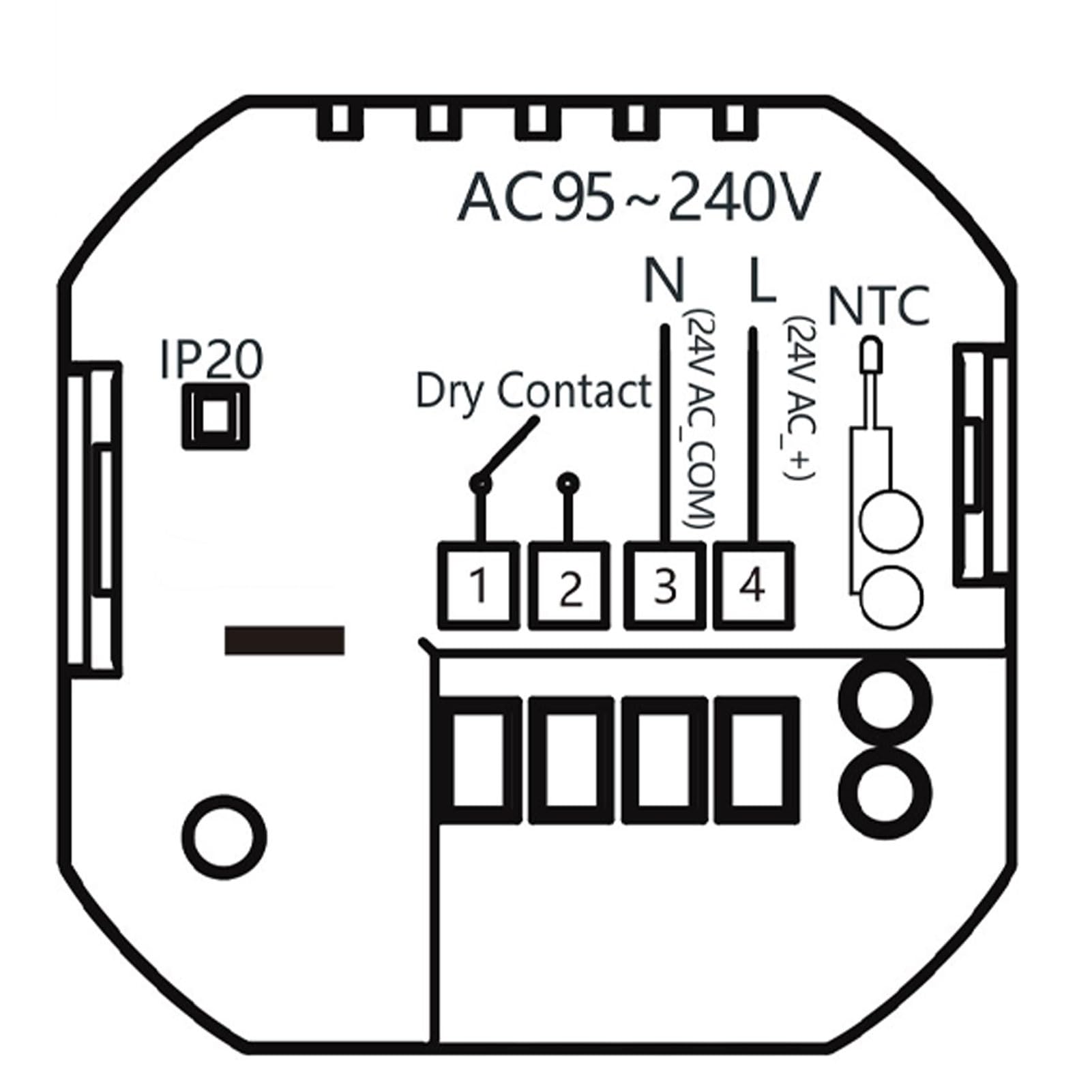 Termostato WiFi Inteligente Control de Voz de Alta Precisión para Calefacción del Hogar CA 95V-240V Programable de bajo Consumo 1 Unidad (Negra)