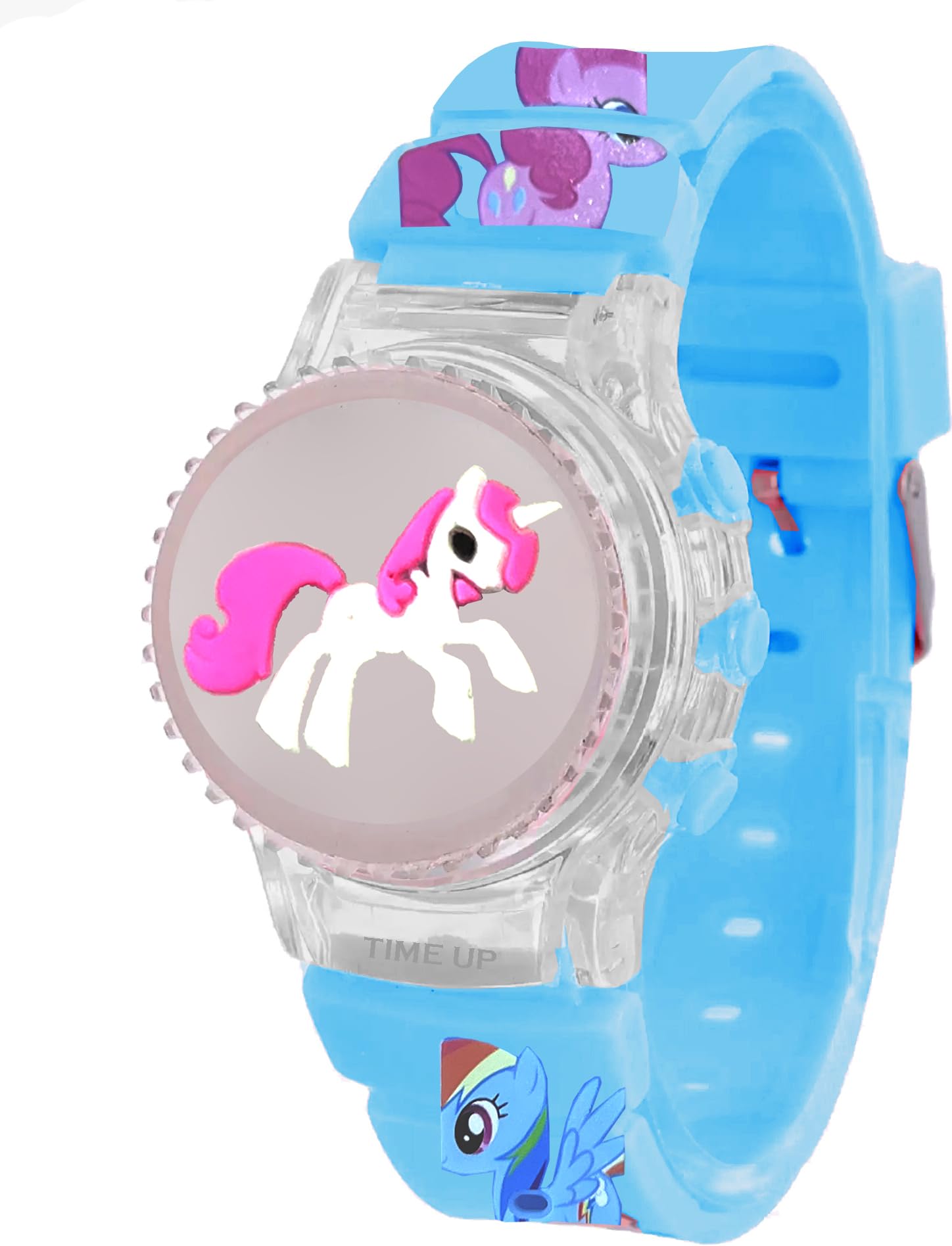 Time Up Digital Dial Glowing Light Cartoon Rotating Cap Cartoon Printed Strap Colorful Kids Watch for Girls & Boys (Age:4-12 Years) -RC56-X (UNICRON-Sky Blue) (B0CFHPHQSX) Amazon Price History, Amazon Price Tracker
