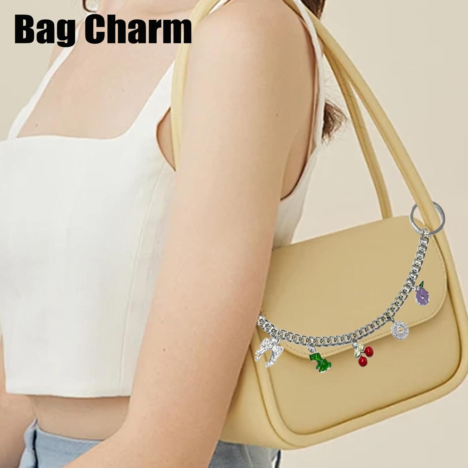 Silver Cute Bag Charms Wallet Chain Keychains Gold Chain For Purse Purse Accessories For Handbags For women - Image 5