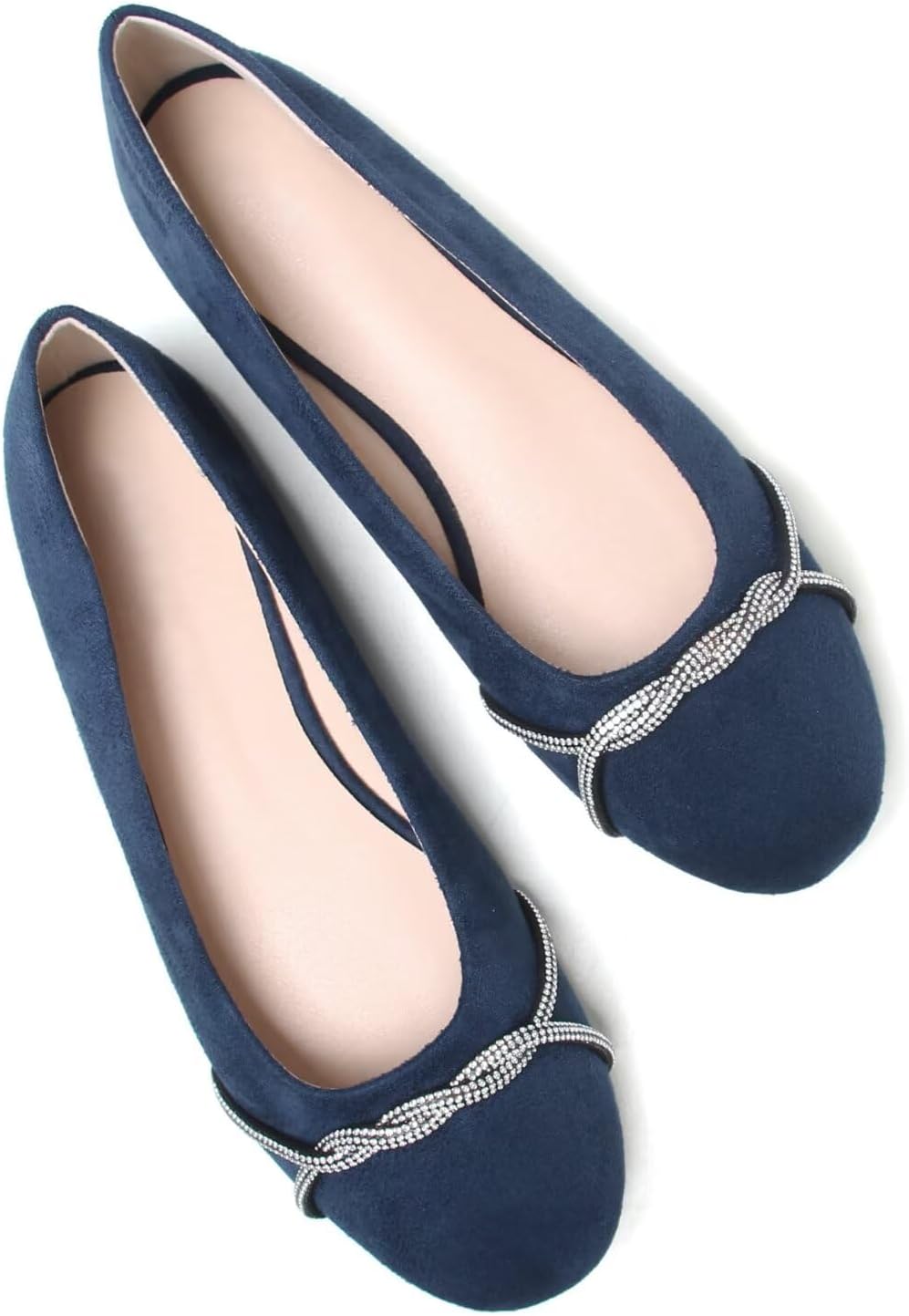 HuangTaiJi Qing Women's Classy Flats Shoes Bow Comfortable Slip-on Ballets for Party Dating Working Walking Shoes