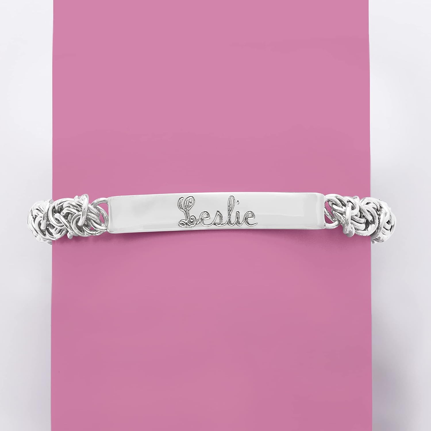 Ross-Simons Name - Italian Sterling Silver Byzantine Id Bracelet. 7 inches : Clothing, Shoes & Jewelry