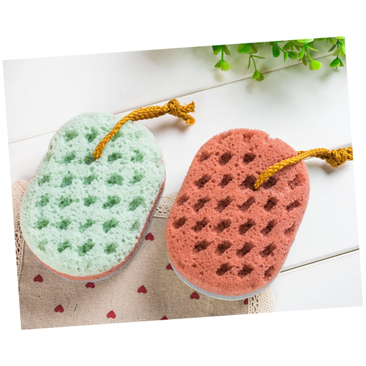 Didiseaon 6pezzi Macarons Seaweed Bath Sponge Esfoliante Naturale Per La Massaggio e Pulizia Corpo Spugne Colorate Per Bagno Misto