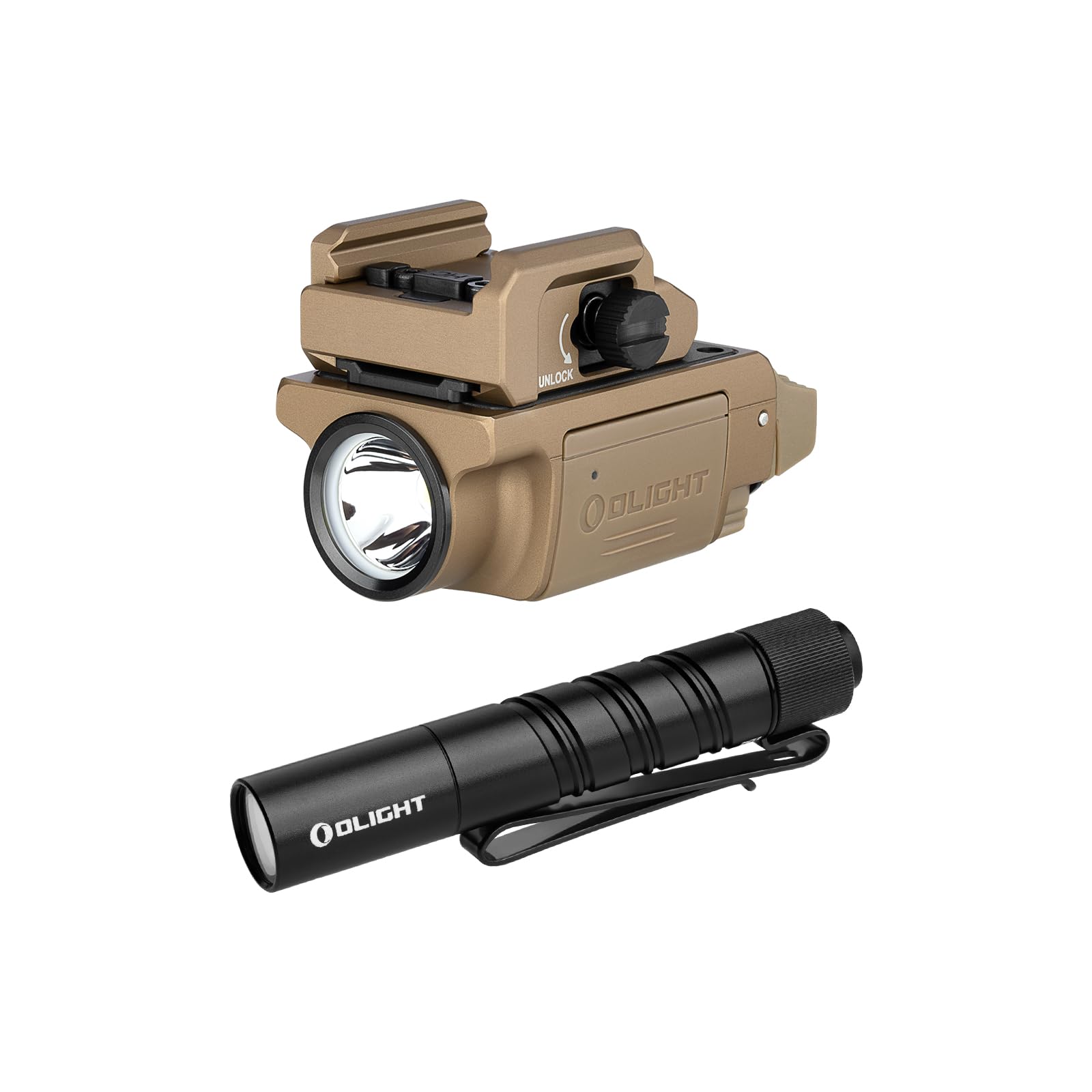 OLIGHTPL-Mini 3 Valkyrie 600 Lumens Compact Tactical Rail-Mounted Weaponlight Bundles I3T 2 EOS Pocket EDC Flashlight