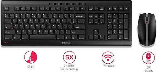 Miniatura 5 de CHERRY Stream Desktop - Combo de teclado y mouse inalámbricos - Diseño de EE. UU. - Teclado QWERTY - Negro