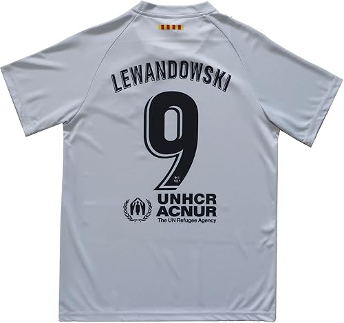 Miniatura 3 de CEKFAX Conjunto de calcetines cortos de fútbol de Barca Third #9 de Lewandowski 20222023 para niños, tallas juveniles