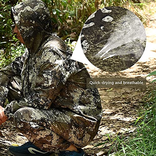 Eamber Camo Hunting Fishing Cloth Sun Protection Hoodie Waterproof Turkey Jacket Pants Suits #TOP4