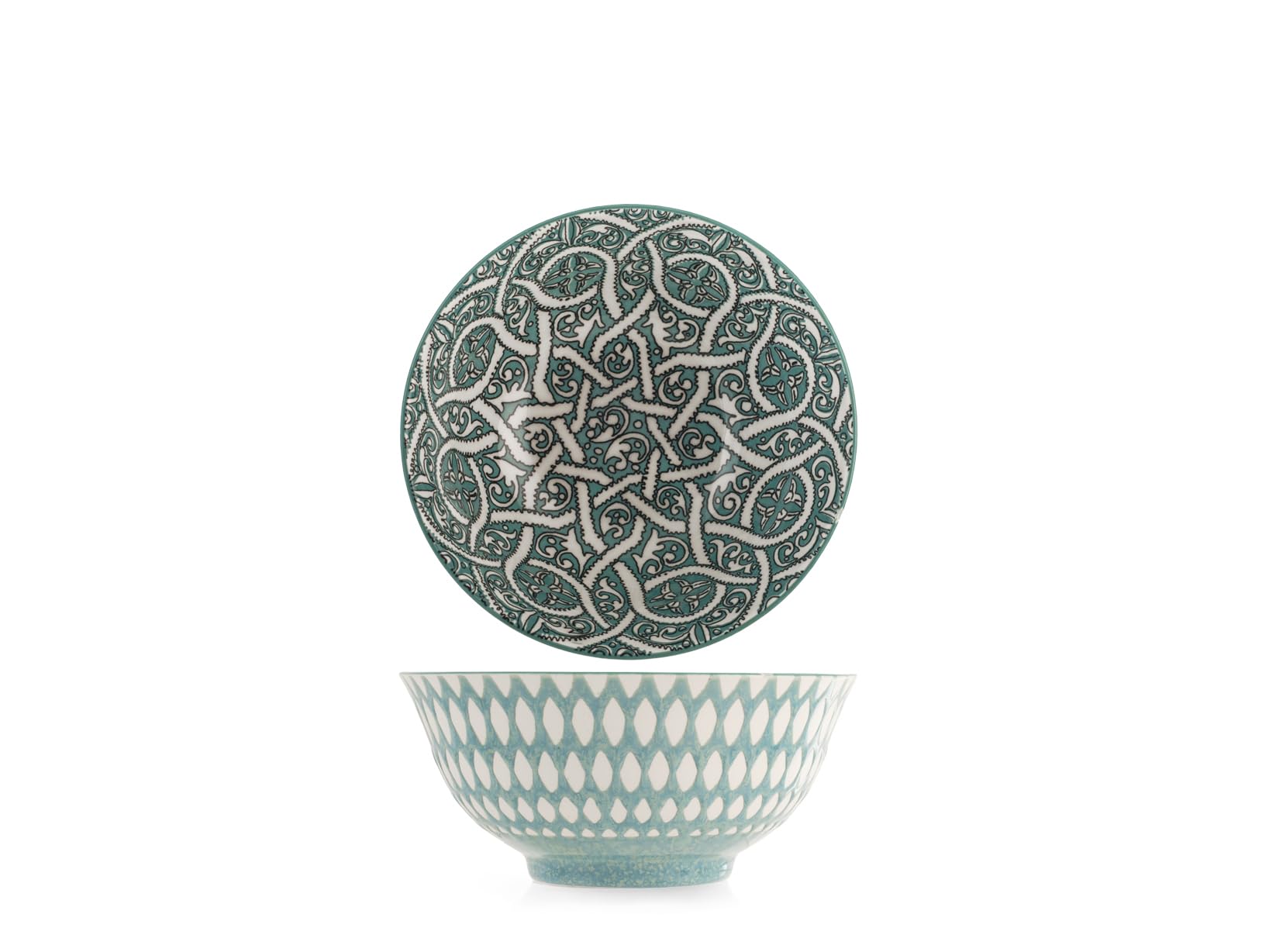 H&H Mix&Match Set 3 Ciotole In Porcellana Tonde 21cm - Colori Estivi, Allegre E Decoratives