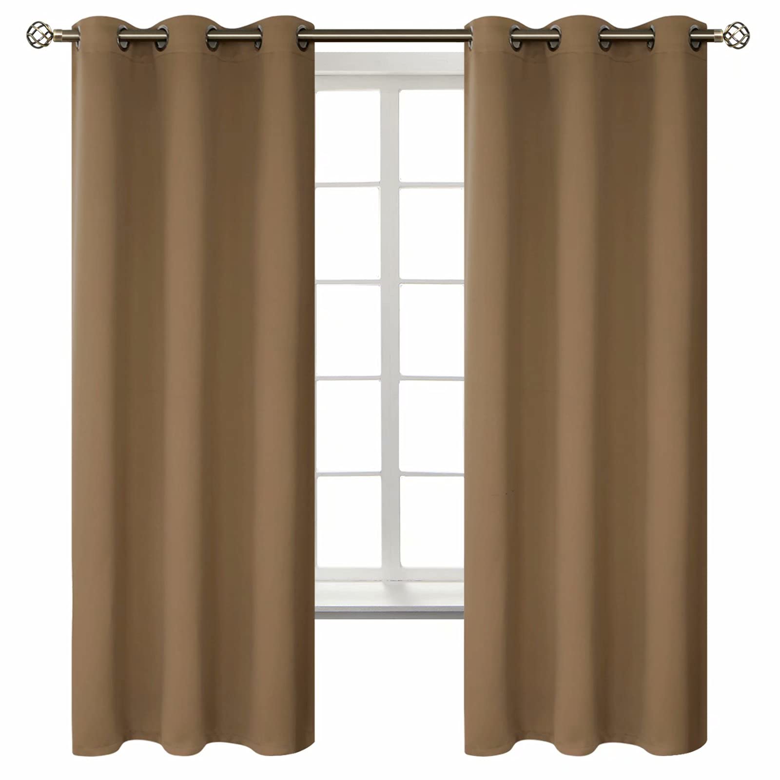 BGment Taupe Blackout Curtains for Bedroom 63 Inch Long - 2 Panels