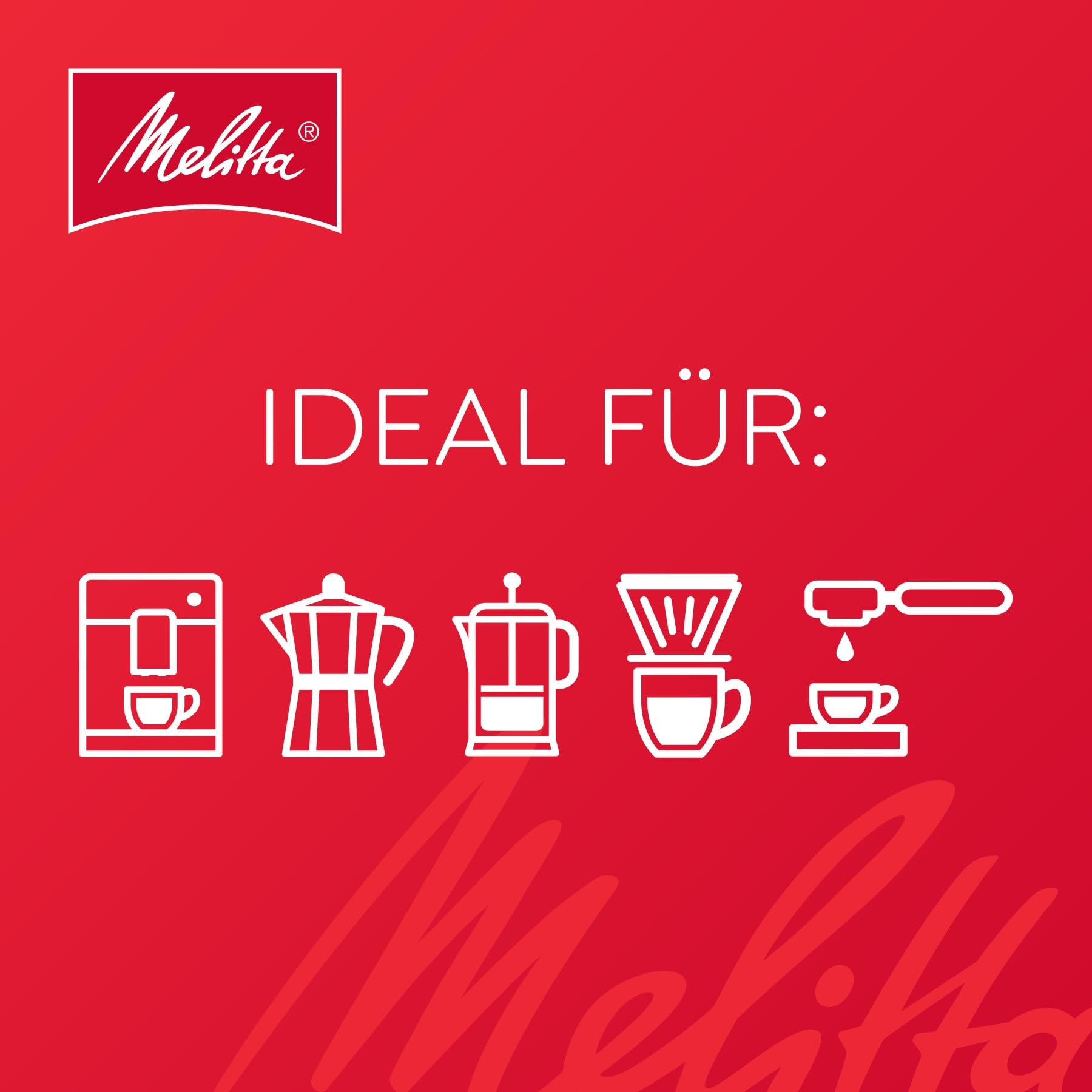 Melitta BellaCrema Espresso Ganze Kaffee-Bohnen 4 x 1kg, ungemahlen, Kaffeebohnen für Kaffee-Vollautomat, kräftige Röstung, geröstet in Deutschland, Stärke 5, im Tray | Kräftig mit Noten von dunkler Schokolade, dunkle Röstung, geeignet für Vollautomaten