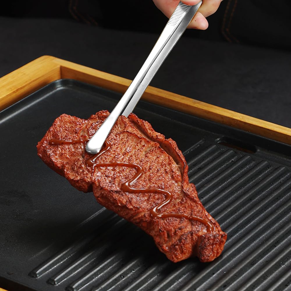 Pinza Cocina Silicona Negra Cocina Pinzas De Cocina De Acero Inoxidable, 23 Cm Pinzas Para Cocinar