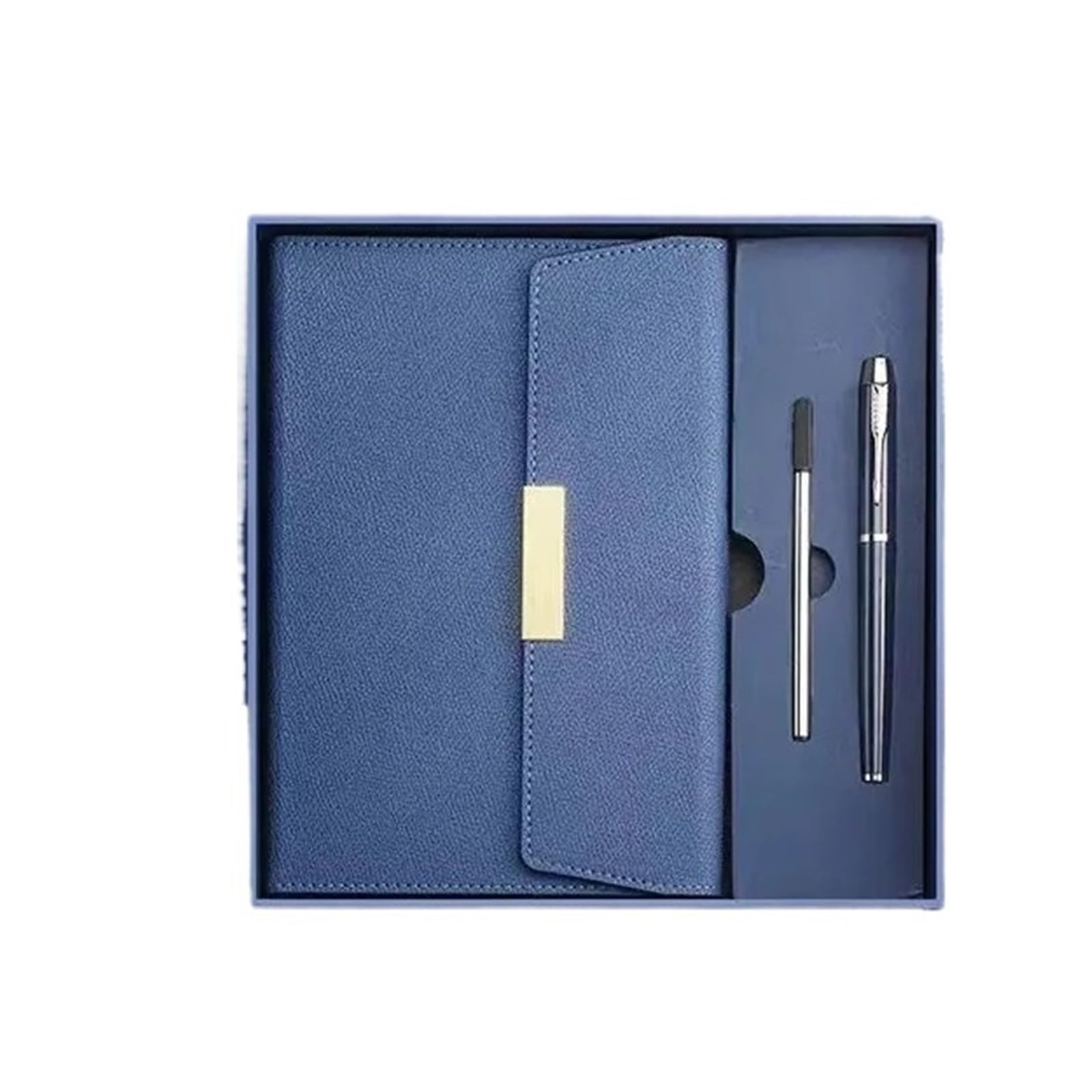 Set di scatole regalo for quaderni aziendali A5, tre pieghe | Blocco note for riunioni d'ufficio, quaderno A6, quaderno A5 a righe(Blue Set)
