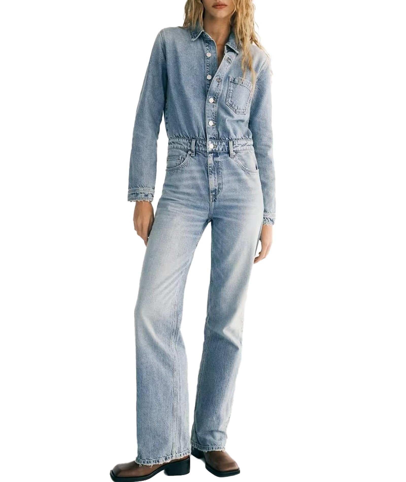 xxxiticat Combinaison en jean pour femme - Manches longues - Coupe ajustée - Combinaison en jean - Combinaison de jeu