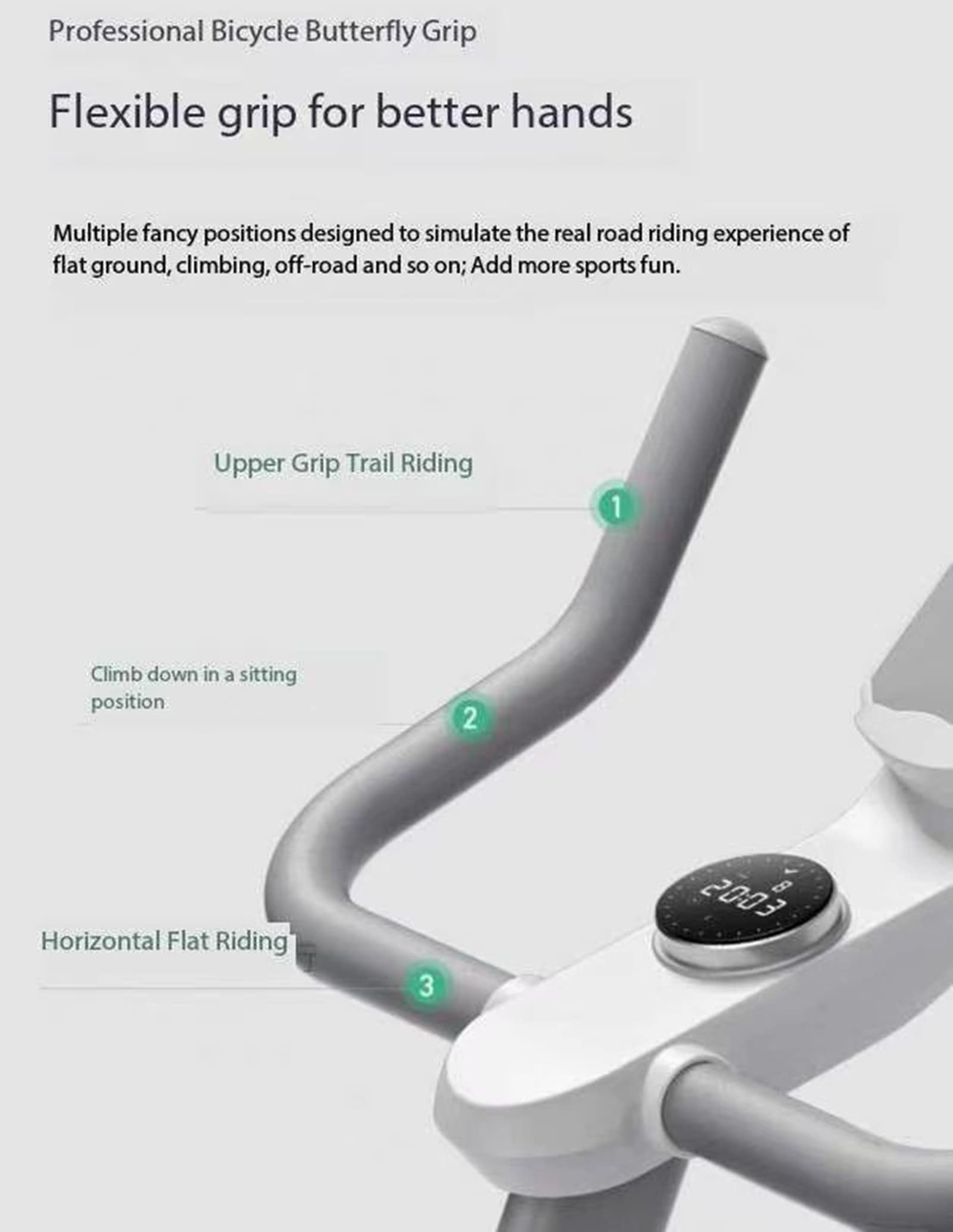 Rower fitness, rower spinningowy, wielopozycyjna regulacja, cichy rower sterowany magnetycznie, rower z wygodną poduszką do siedzenia, sprzęt do ćwiczeń i fitness (white)