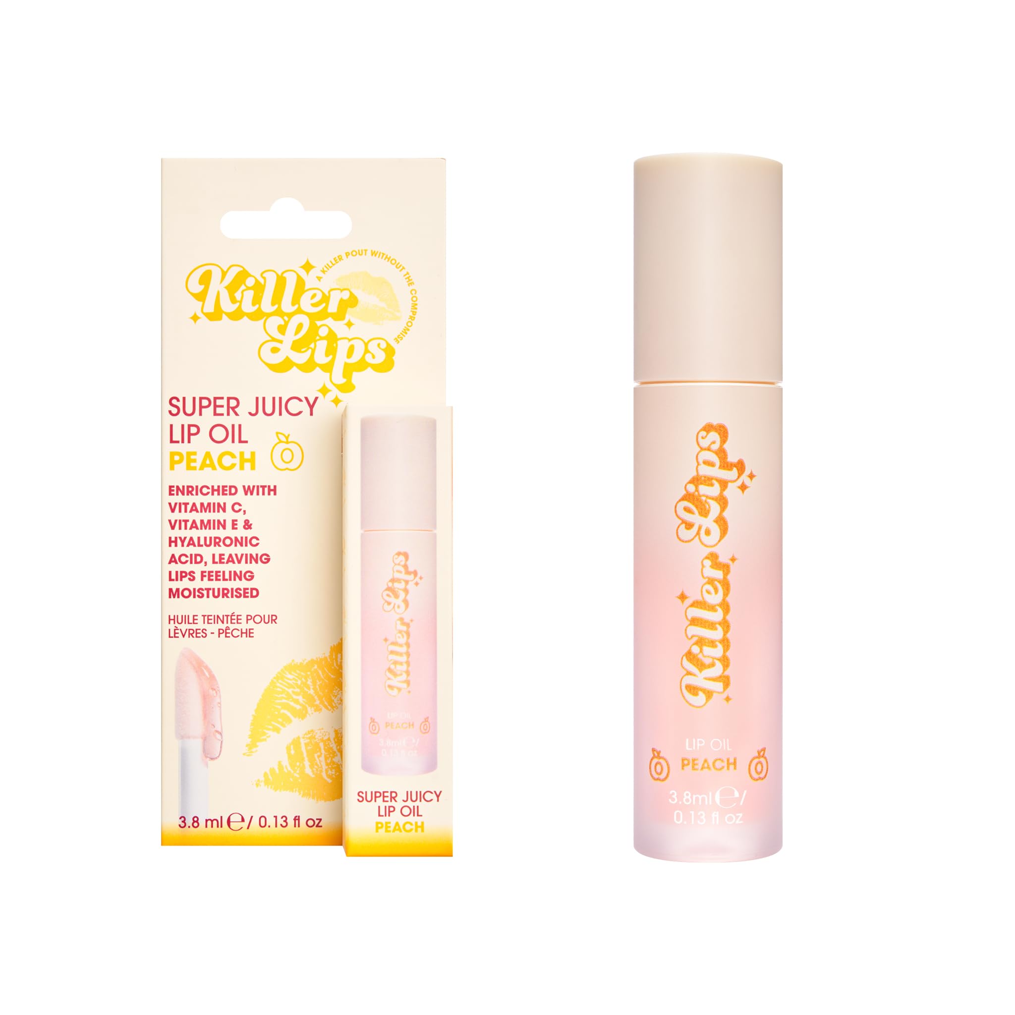 Killer Lips Unisex Peach Super Juicy Lip Oil - 3.8Ml