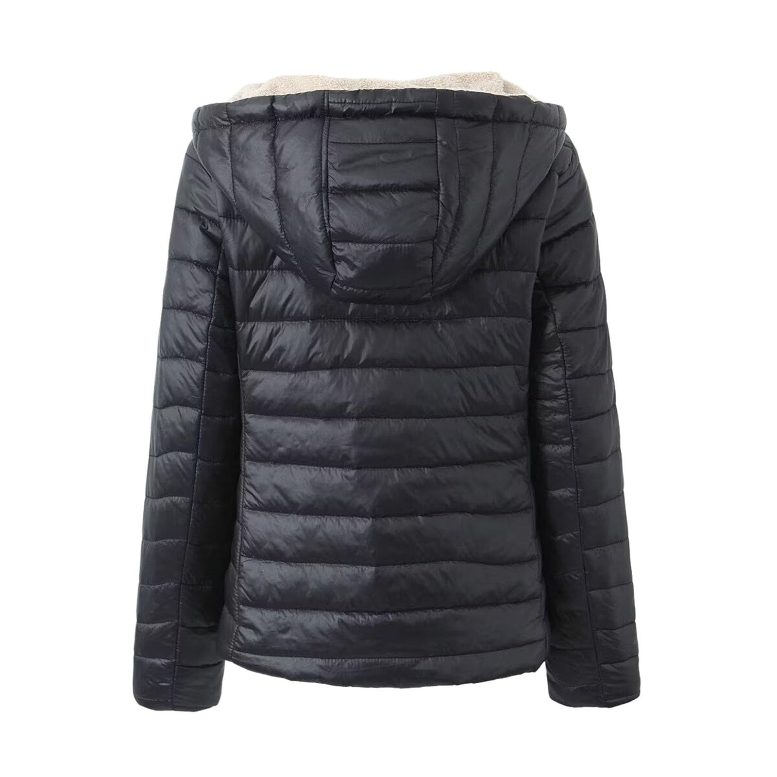 Chaqueta polar para mujer, con capucha, para invierno, cálido, impermeable, chaqueta acolchada con cremallera, abrigos y chaquetas anorak a prueba de viento, chaquetas de senderismo, parka, chaqueta