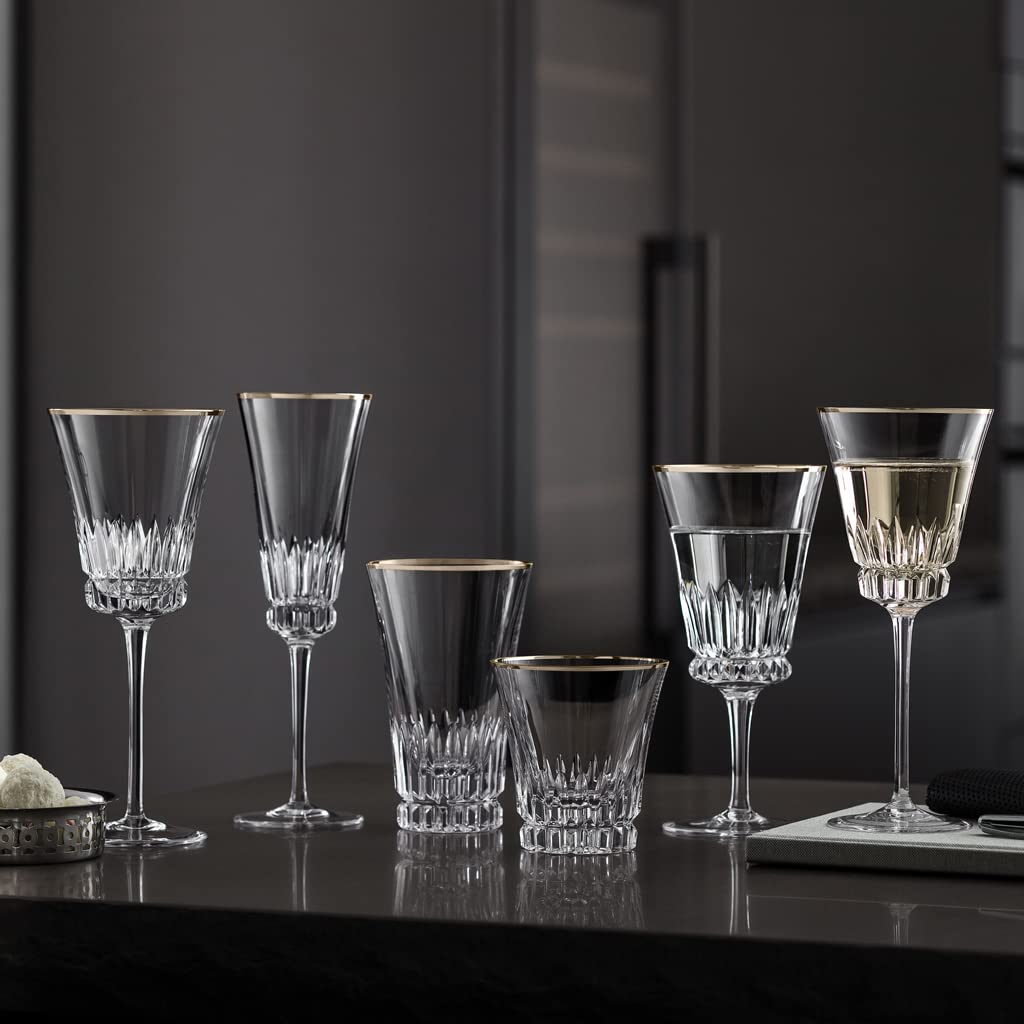 Villeroy & Boch - Grand Royal Gold zestaw szklanek do long drinków ze złotą obwódką, szklanki do koktajli i long drinków, 300 ml, szkło kryształowe, bezbarwne
