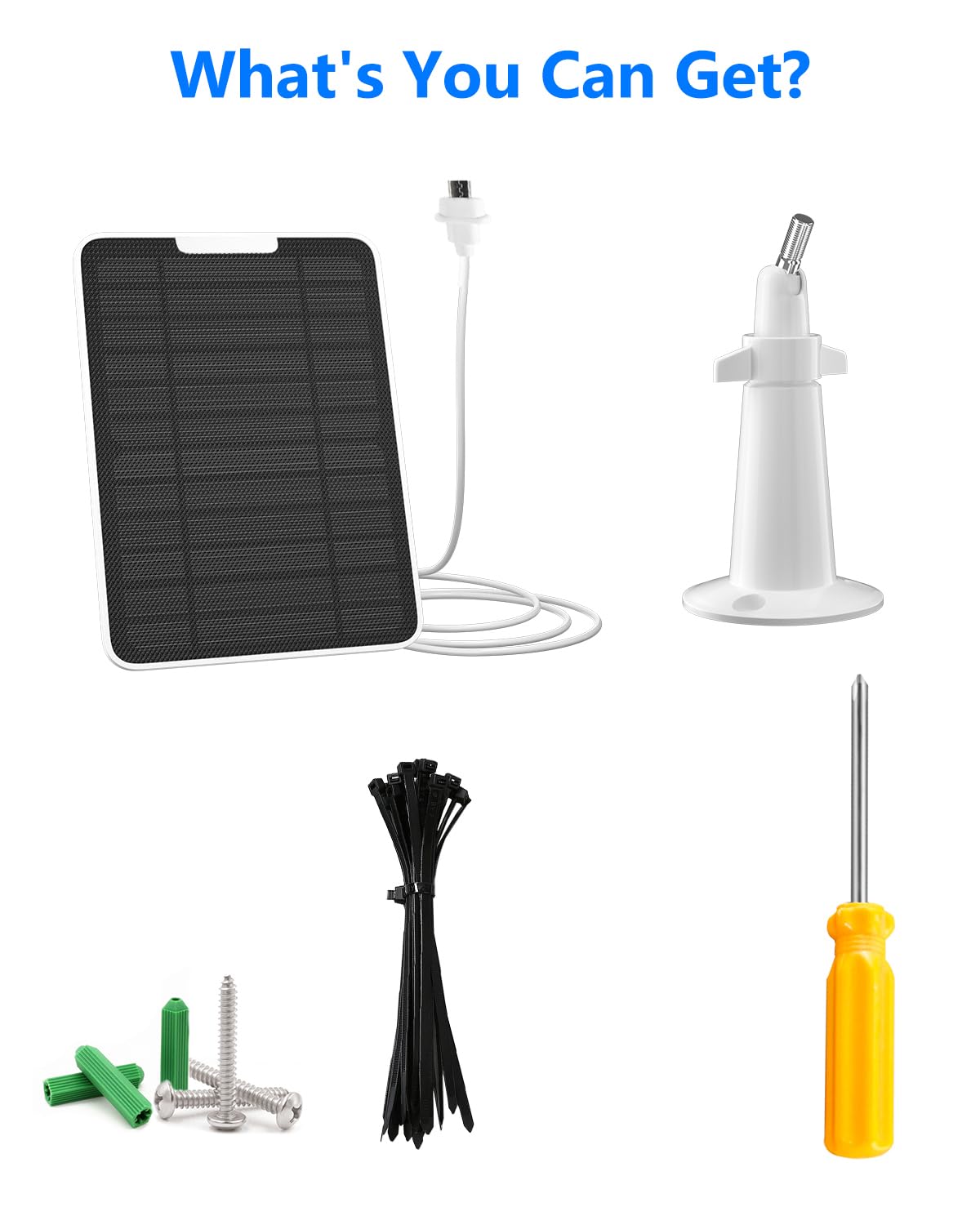 Pannello solare da 5 W per telecamera esterna Simplisafe, caricatore a pannello solare per telecamera di sicurezza esterna SimpliSafe, impermeabile IP65, cavo di ricarica da 3 m, supporto a parete