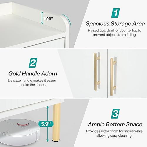 Miniatura 7 de Tribesigns Armario grande para zapatos con puertas, armario de almacenamiento de zapatos de entrada de 6 niveles con estantes, 30 pares de