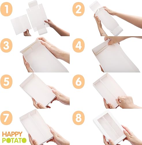 Miniatura 5 de Paquete de 15 cajas de macarrones para 12, 7.2 x 4 x 1.9 pulgadas, cajas de embalaje de macarrones, cajas de macarrón blanco con ventana