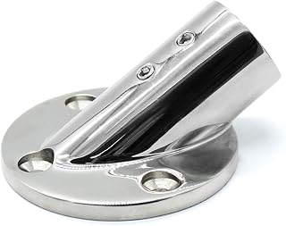 NRC&XRC Heavy Duty 316SS Marine Boat Hand Rail Fitting - 30° Round Base for 7/8" Tube, Corrosion-Resistant